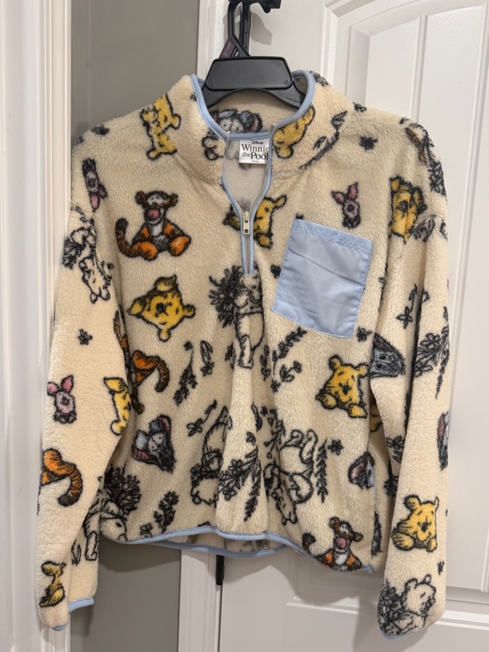 Disney Winnie The Pooh Fleece Quarter Zip Jacket Sweatshirt Women’s Sz  L
